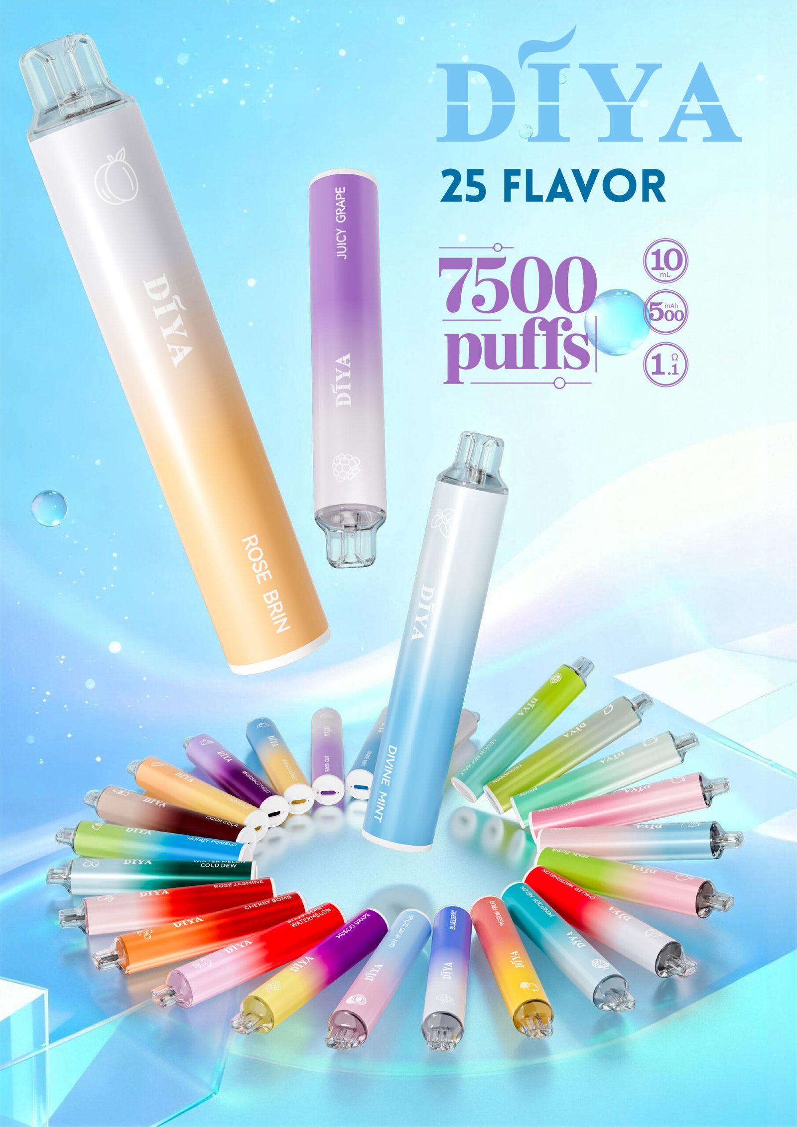 DIYA 叮啞 7500 拋棄式 10ml 巨量裝純粹還原 超極致水果冰 夠涼才好抽 Type-C 高效補給續航 台灣現貨秒發:圖片 3