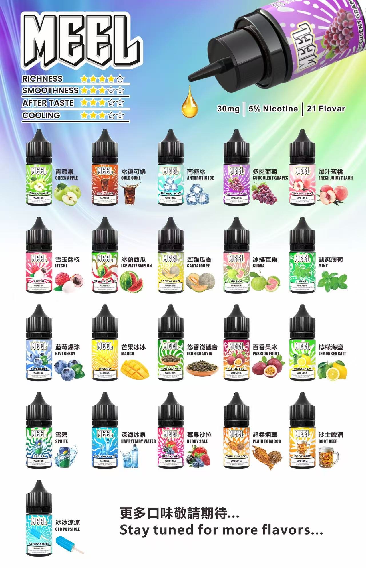 MEEL 冰爽系列煙油 純粹果萃層次 5% 尼古丁鹽極致擊喉 小煙主機專用穩定霧化配方 30mg 滿足感提升 台灣現貨:圖片 2